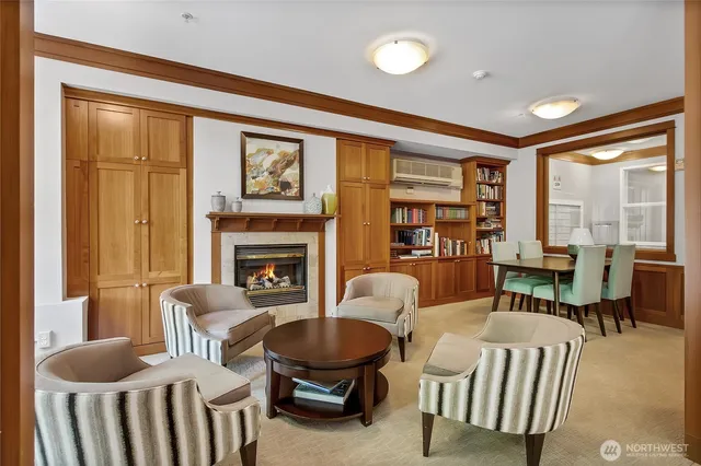 a view of street with tall buildings