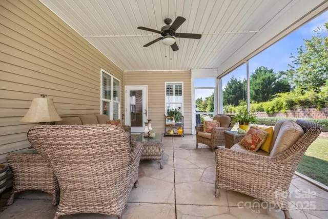 a outdoor space with patio the couches and a potted plant
