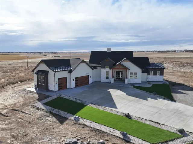 an aerial view of a house