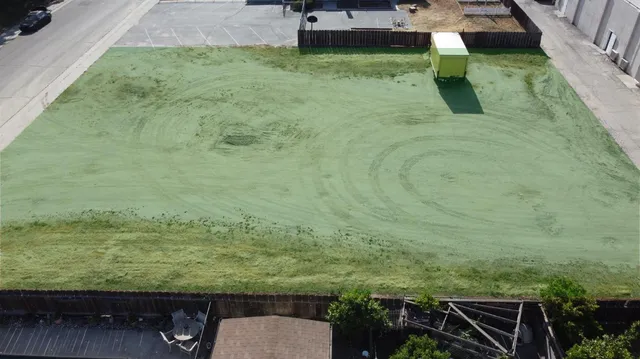 an aerial view of a residential houses