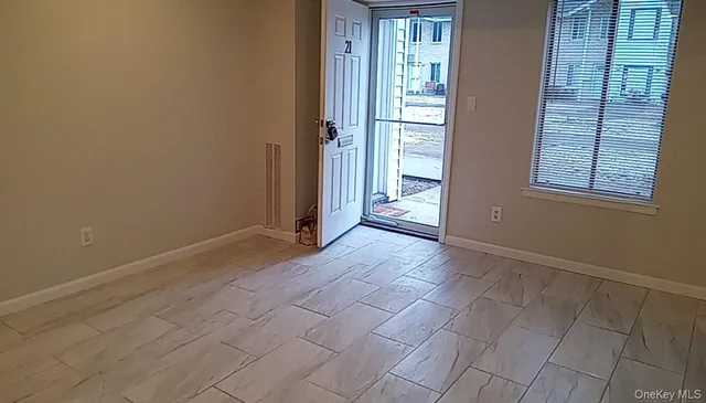 a view of a room with stairs