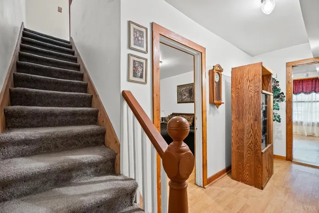 a view of hallway with stairs
