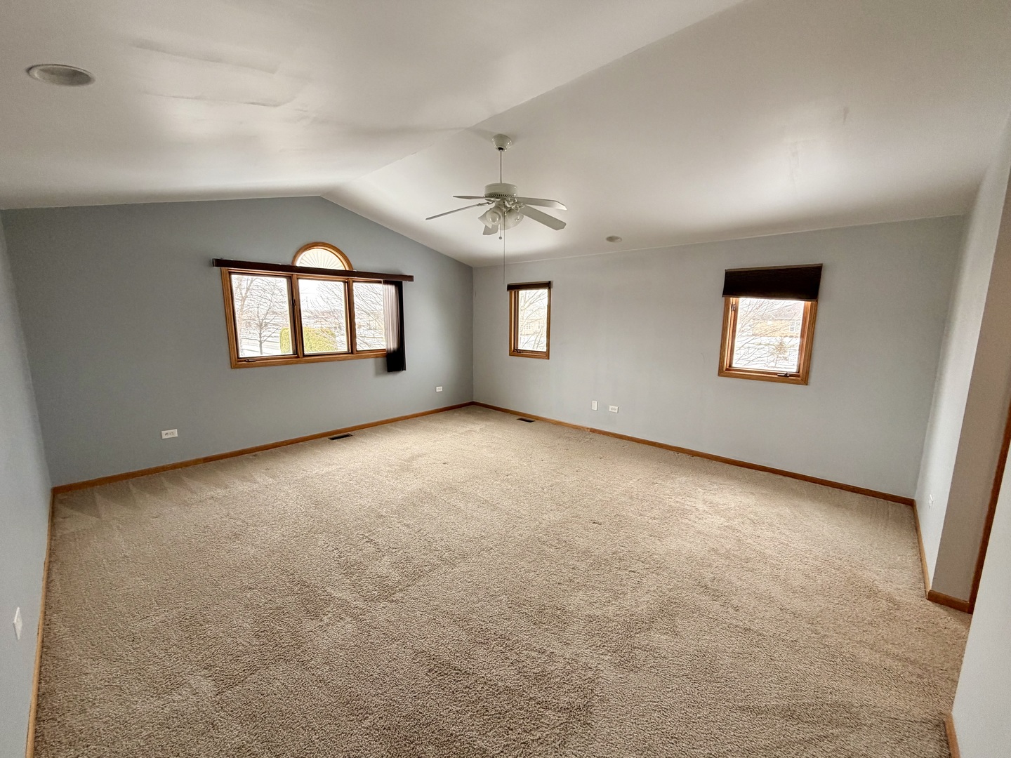 19301 Enclave Lane Tinley Park, IL 60487 - Photo 10 of 18 an empty room with windows and ceiling fan