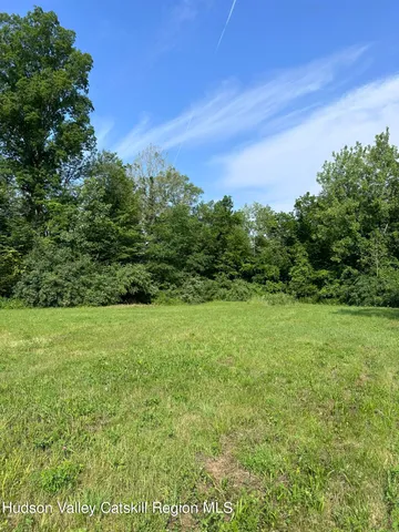 a view of field with trees in the background