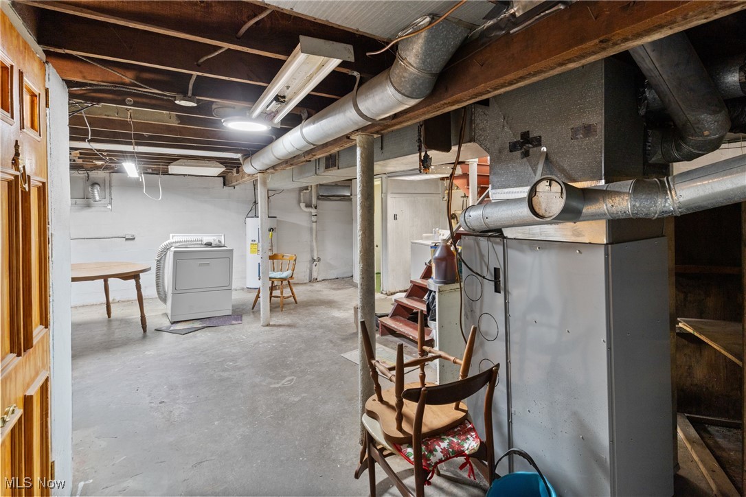 102 Potrock Road Wellsburg, WV 26070 - Photo 25 of 42 Unfinished below grade area with washer / clothes dryer, water heater, and heating unit