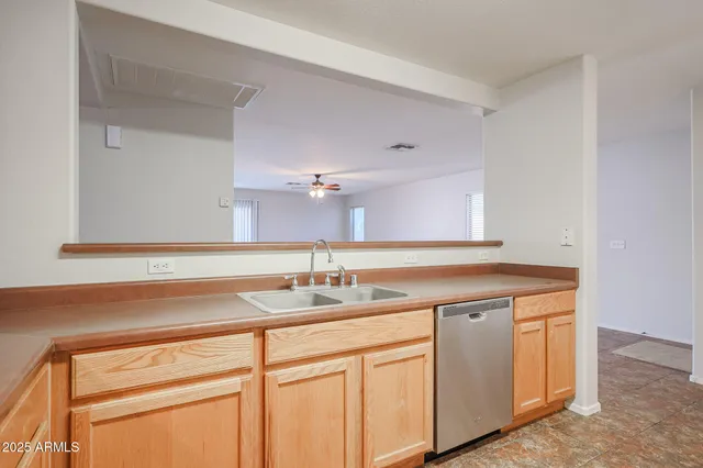 a sink with a cabinets