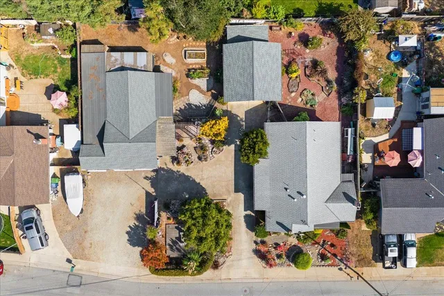 an aerial view of multiple house