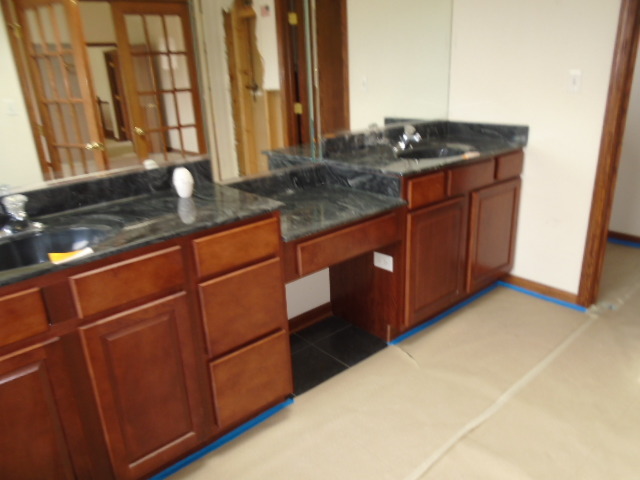 313 Homeland Road Matteson, IL 60443 - Photo 3 of 21 a bathroom with a granite countertop sink and a mirror