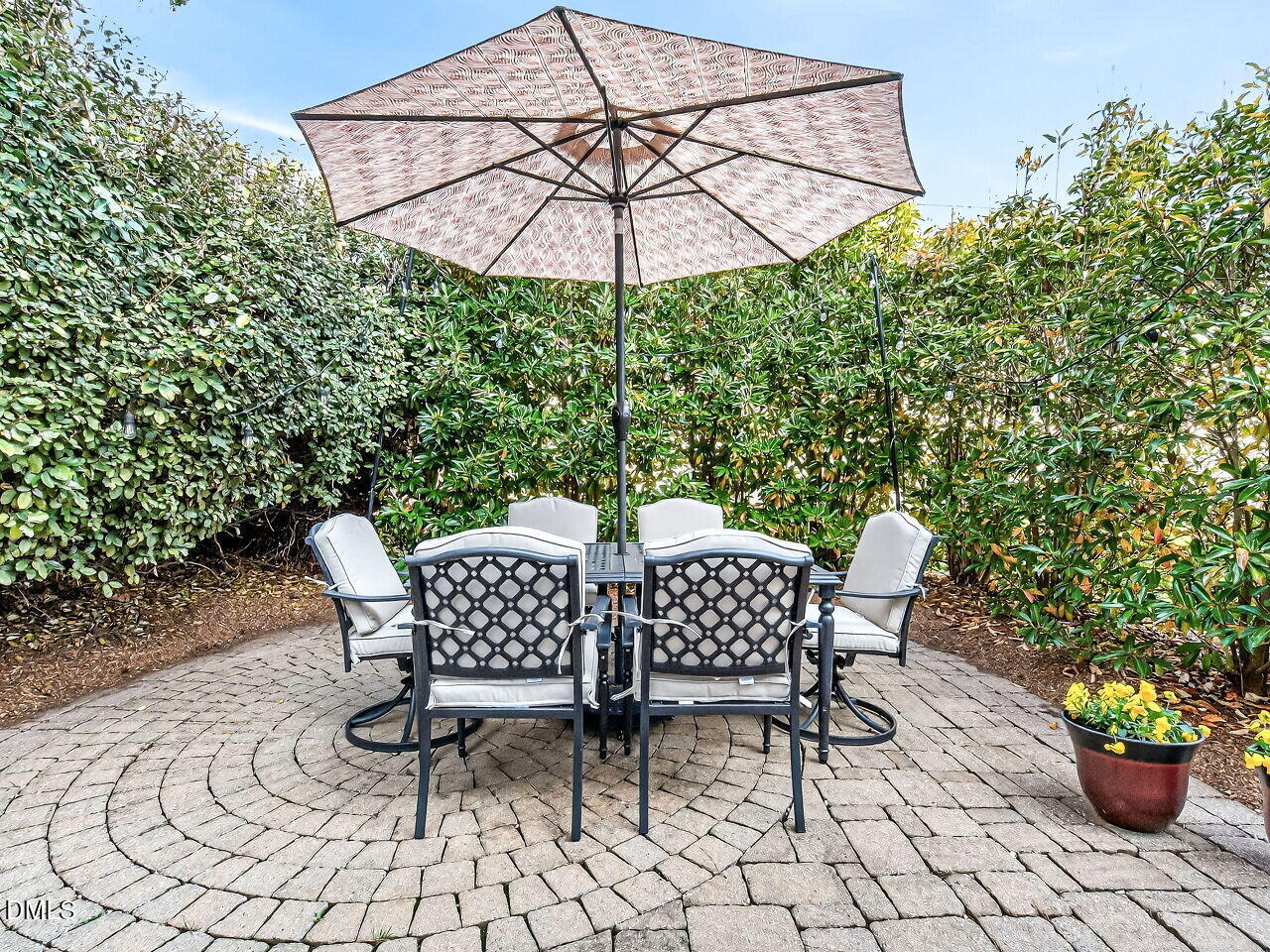 422 Intern Way Durham, NC 27713 - Photo 31 of 33 a patio with a patio table and chairs