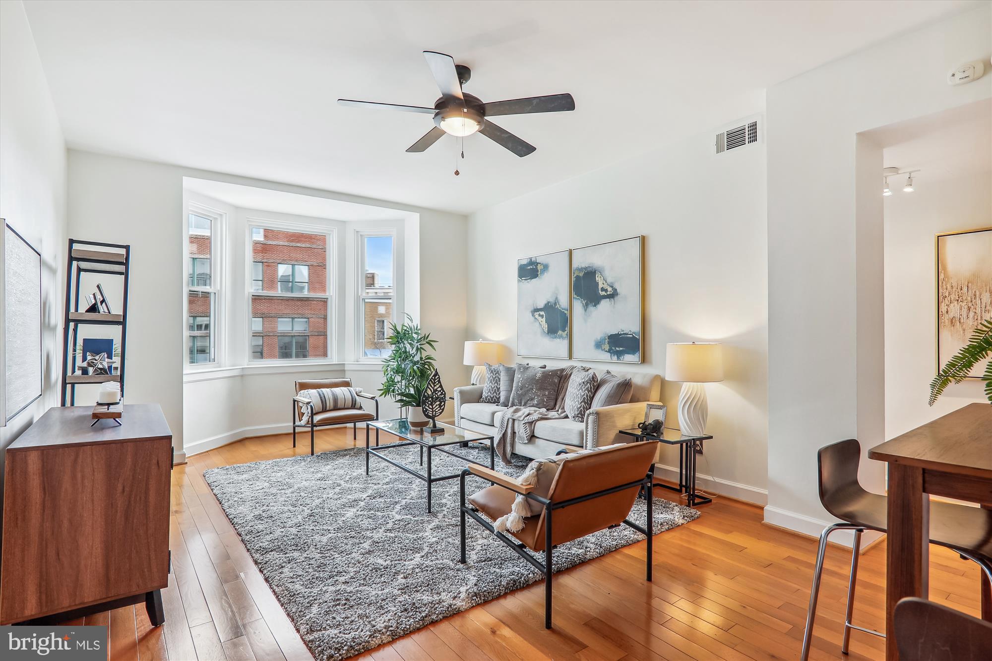 1669 Columbia Road Northwest, Unit 204 Washington, DC 20009 - Photo 16 of 42 a living room with furniture and wooden floor