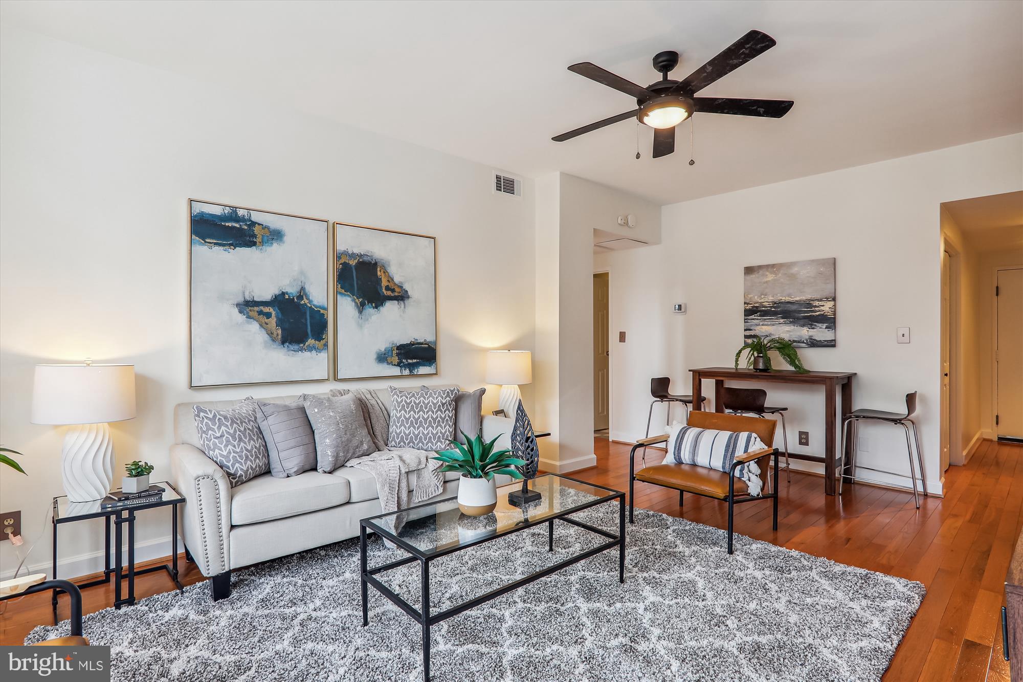 1669 Columbia Road Northwest, Unit 204 Washington, DC 20009 - Photo 19 of 42 a living room with furniture and wooden floor