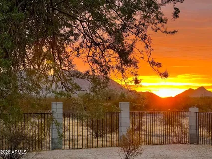 a view of a street with a tree in the background