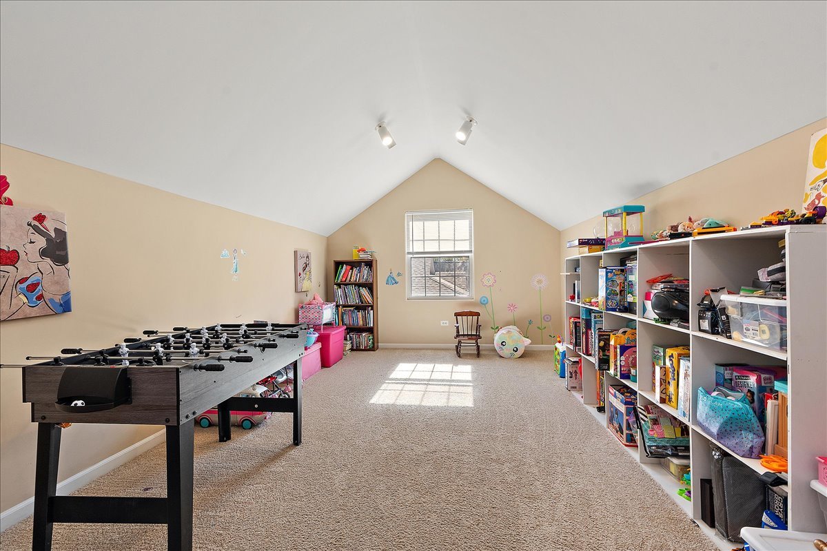 898 Meadowbrook Road Elwood, IL 60421 - Photo 22 of 30 a living room with lots of furniture and a book shelf