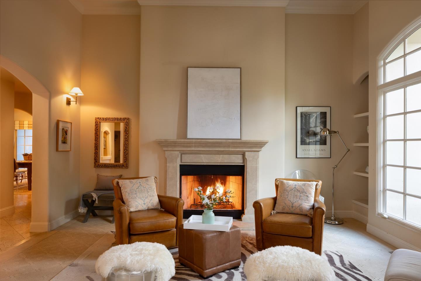 8680 River Meadows Road Carmel, CA 93923 - Photo 6 of 38 a living room with furniture and a fireplace