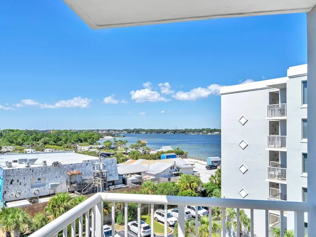 a view of a city from a balcony