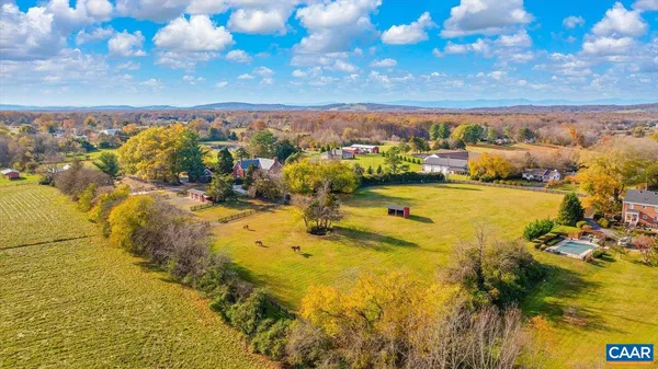 a view of a lake with houses