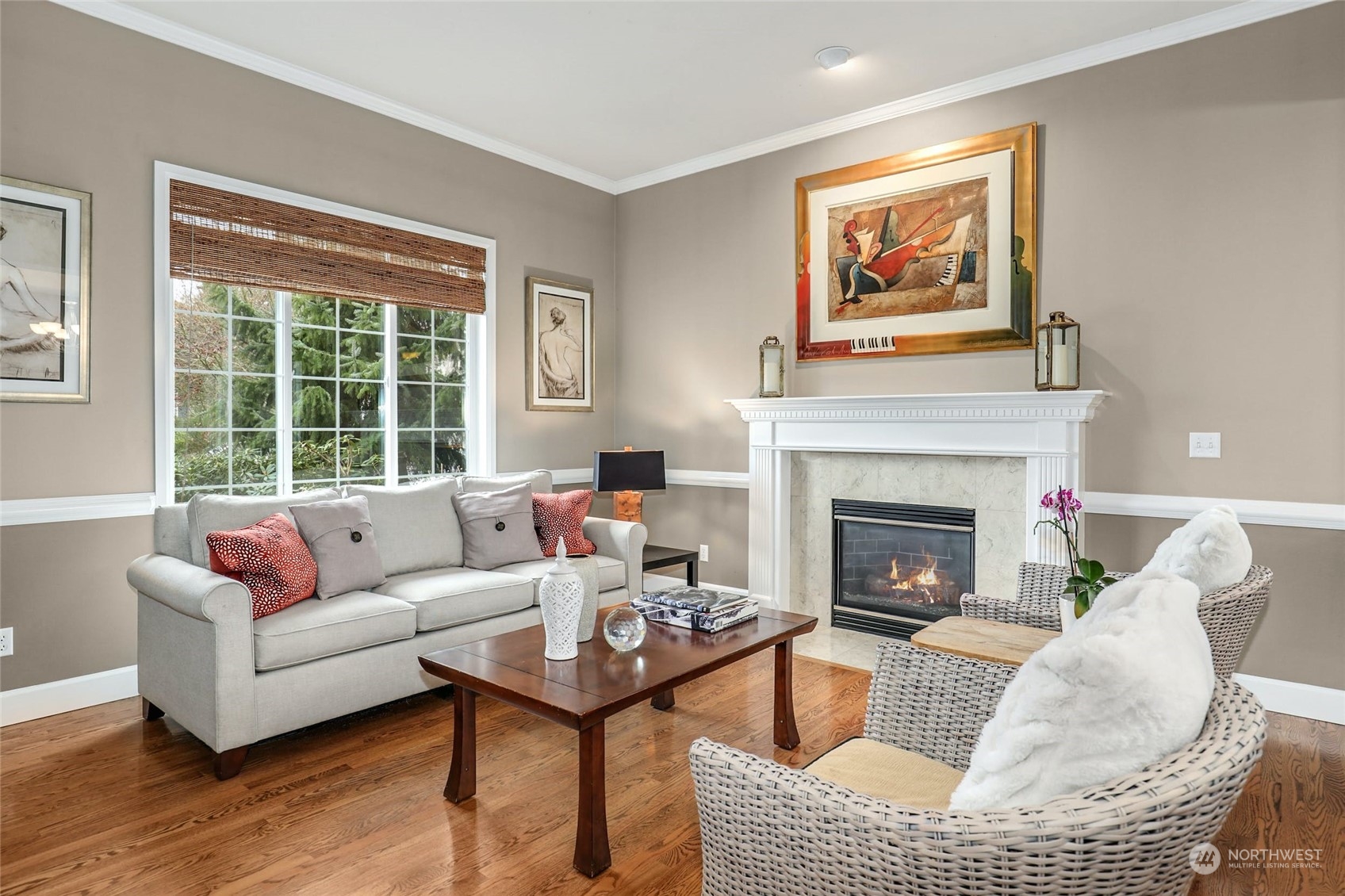 20813 37th Avenue Southeast Bothell, WA 98021 - Photo 5 of 36 a living room with furniture and a fireplace
