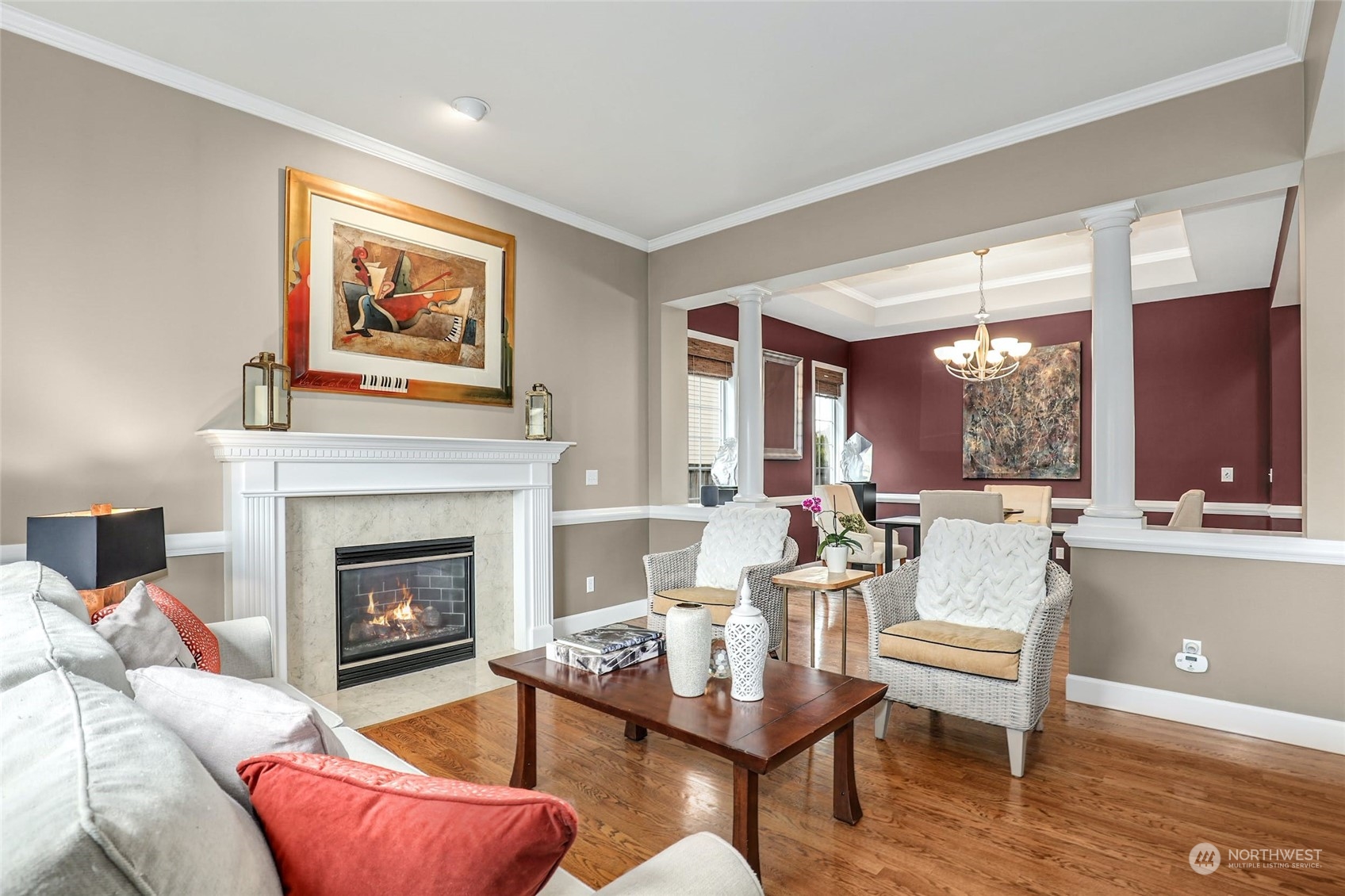 20813 37th Avenue Southeast Bothell, WA 98021 - Photo 7 of 36 a living room with furniture and a fireplace