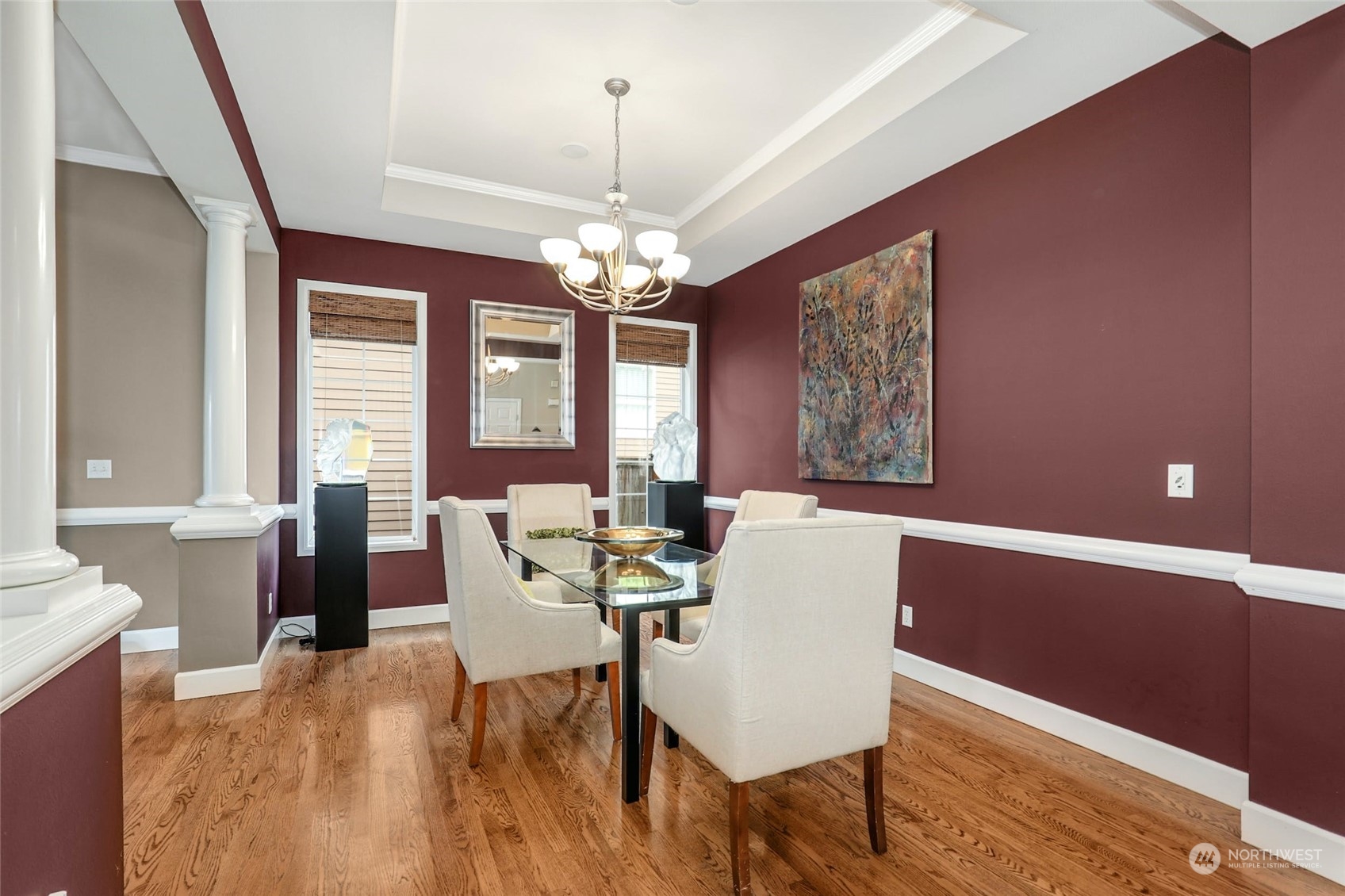 20813 37th Avenue Southeast Bothell, WA 98021 - Photo 8 of 36 a view of a dining room with furniture window and wooden floor