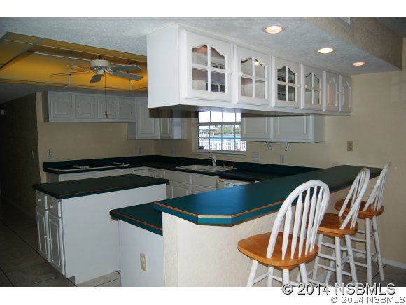 1719 South Riverside Drive Edgewater, FL 32132 - Photo 6 of 24 a kitchen with a stove a sink and a microwave