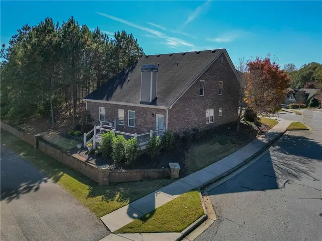 an aerial view of a house
