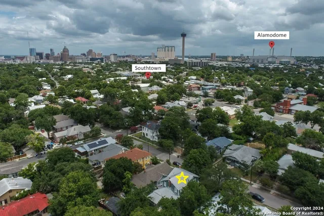 an aerial view of a city
