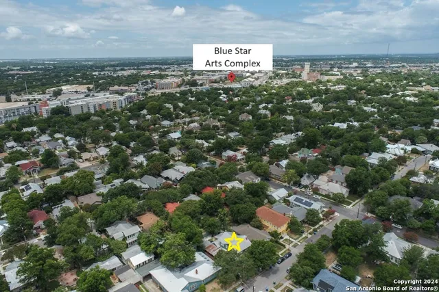 an aerial view of multiple house
