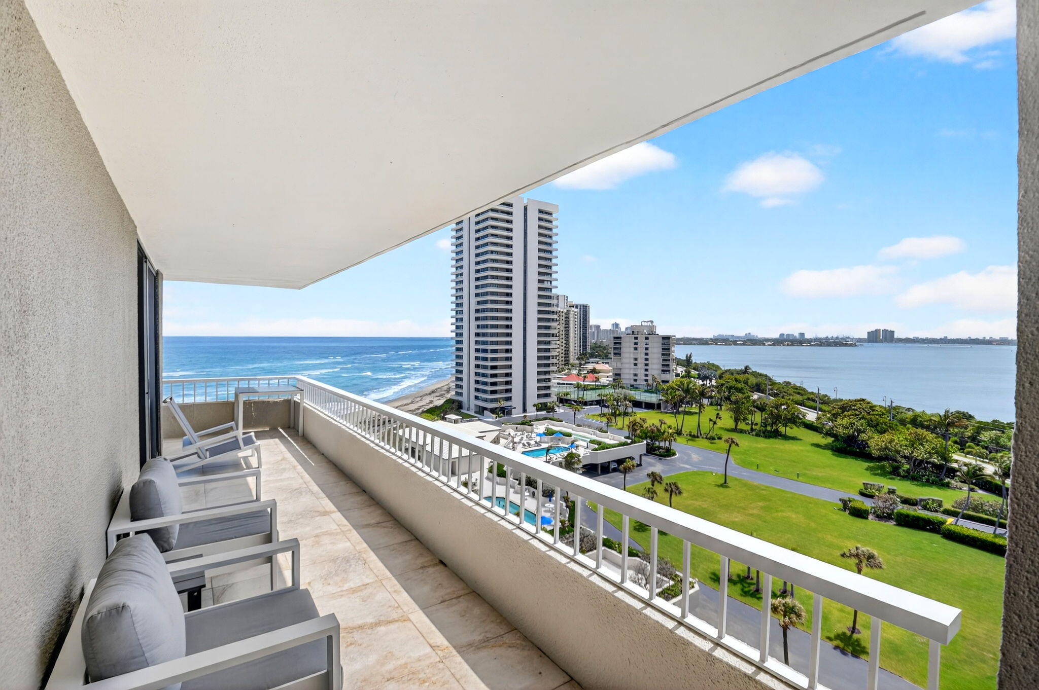 5540 North Ocean Drive, Unit 9B Singer Island, FL 33404 - Photo 33 of 57 a view of balcony with furniture and garden