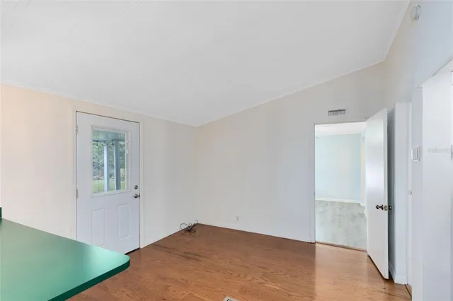 an empty room with closet