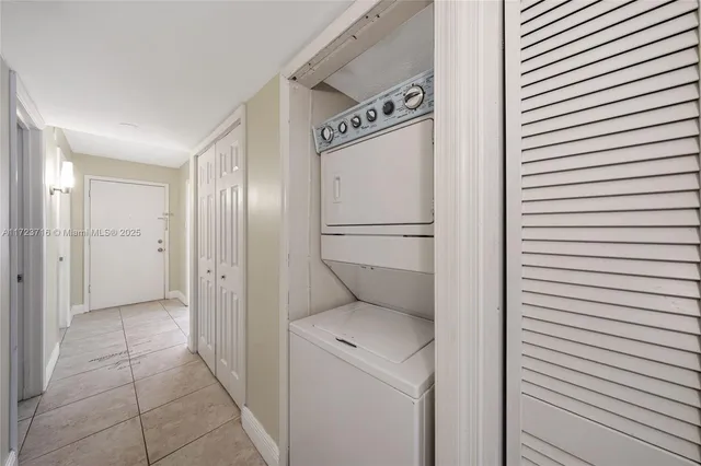 a storage room with washer and dryer