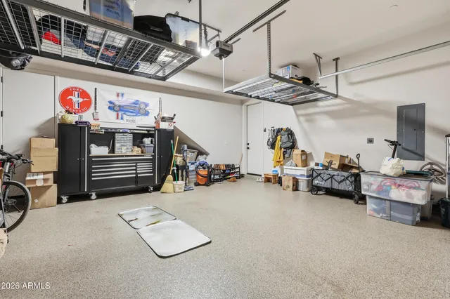 an aerial view of a residential apartment building with a outdoor space
