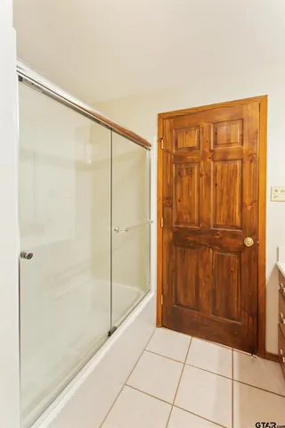 a bathroom with a shower