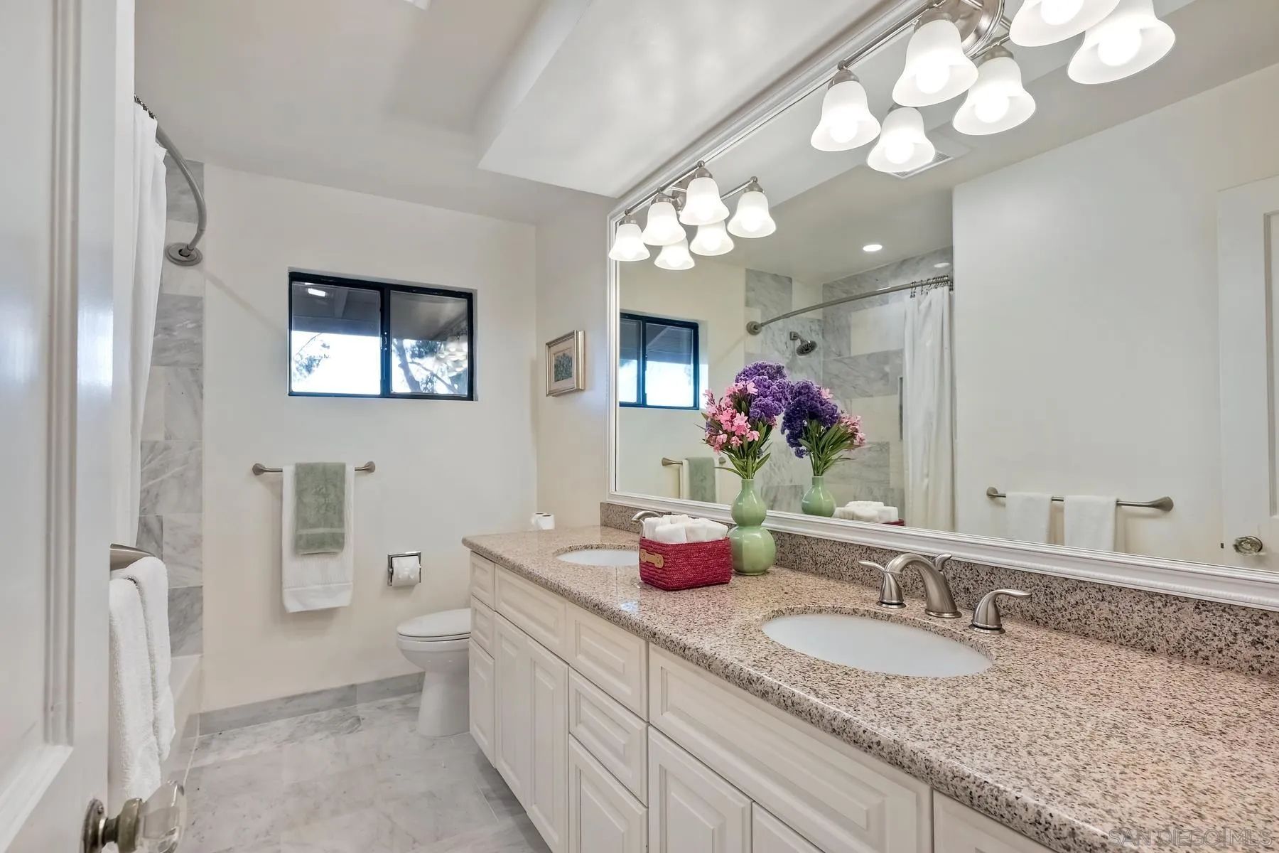 14102 Summit Crest Escondido, CA 92025 - Photo 36 of 52 a bathroom with a granite countertop sink and a mirror