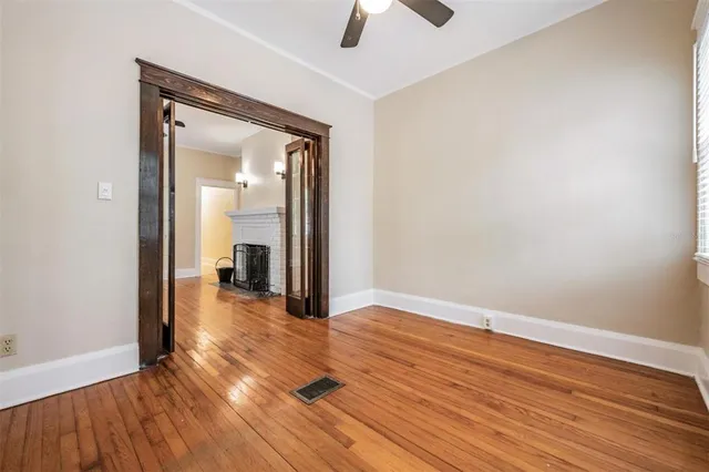 wooden floor in an empty room