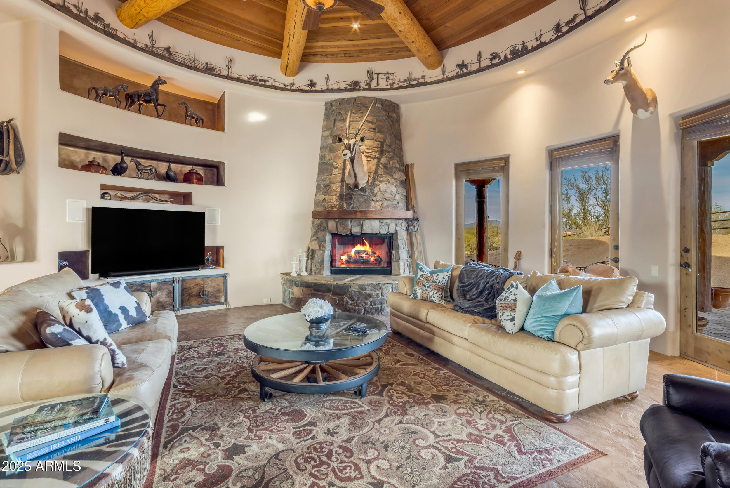 32905 North 140th Street Scottsdale, AZ 85262 - Photo 46 of 149 a living room with fireplace furniture and a flat screen tv