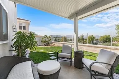 a view of a garden with a slide