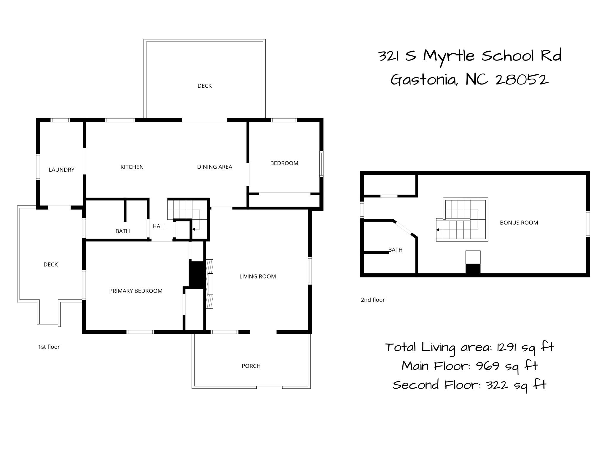 321 South Myrtle School Road Gastonia, NC 28052 - Photo 34 of 34 a black and white photo of a living room
