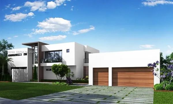 a view of a swimming pool with lawn chairs and a yard