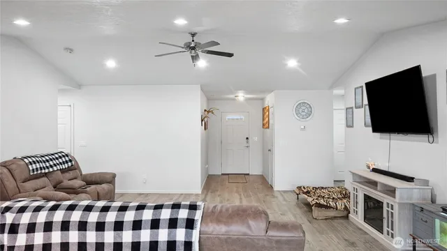 a living room with furniture