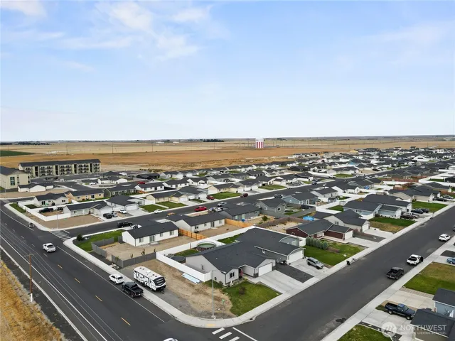 an aerial view of a city