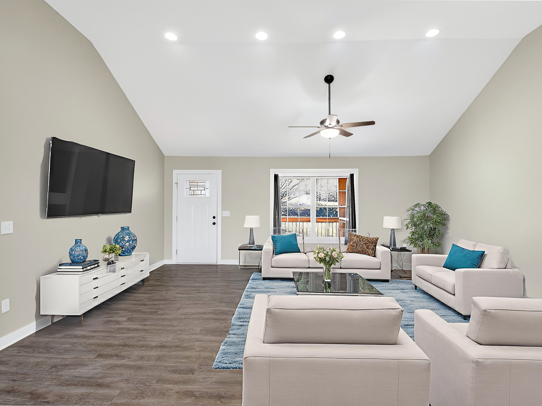 621 Womack Road Bethpage, TN 37022 - Photo 9 of 50 a living room with furniture fireplace and flat screen tv