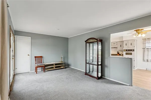 a view of a livingroom with furniture