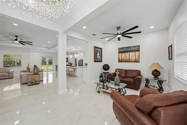 a living room with furniture