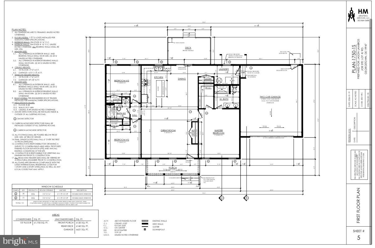 18901 Asketum Branch Road Georgetown, DE 19947 - Photo 5 of 10 Architectural blueprint of a modern home.