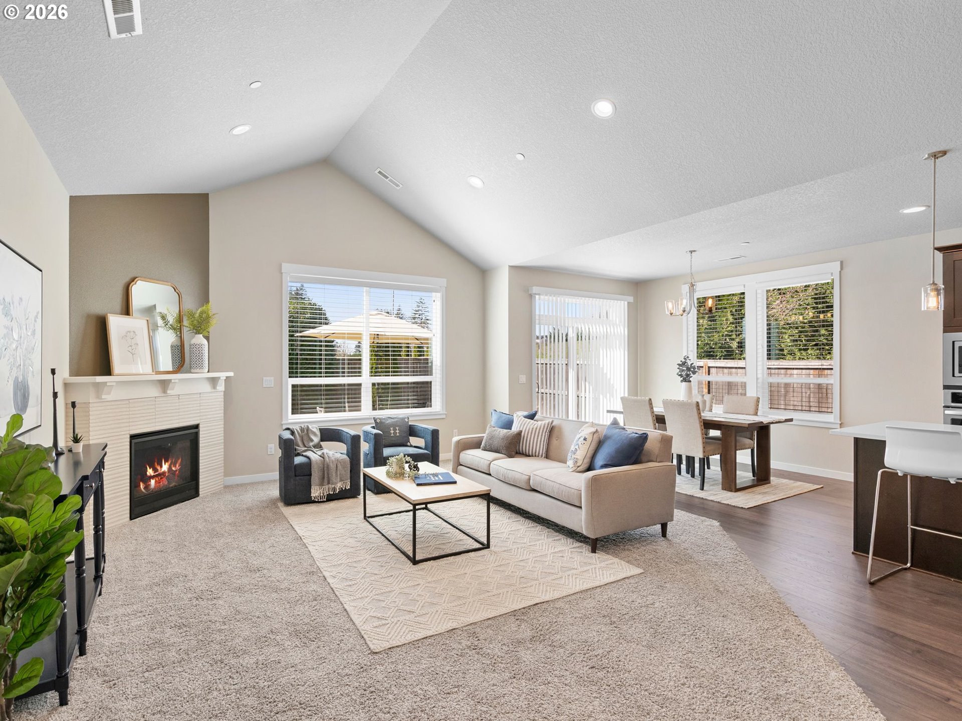 3709 Northeast Pioneer Street Camas, WA 98607 - Photo 13 of 30 a living room with furniture and a fireplace