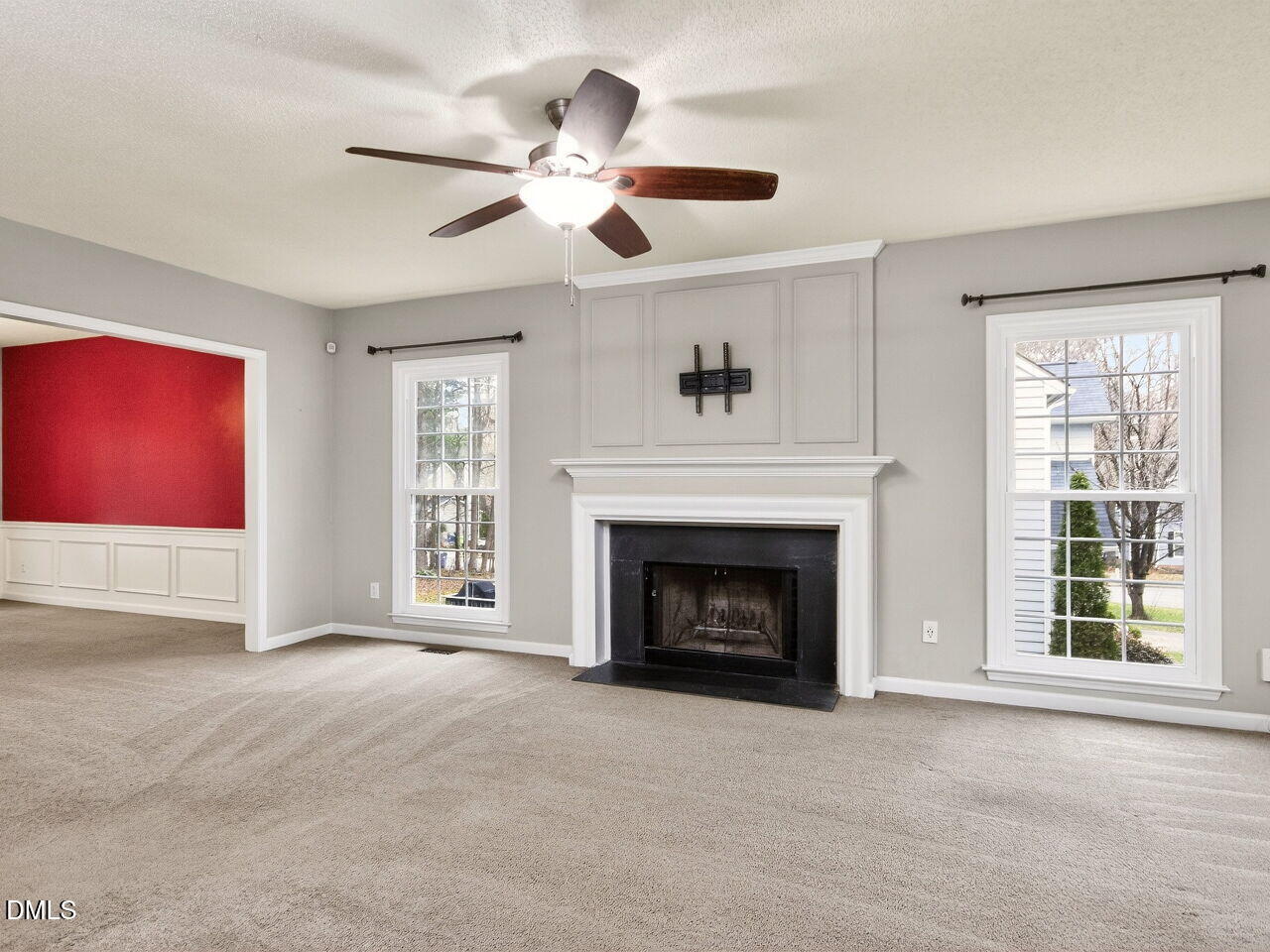 6217 Leesburg Lane Raleigh, NC 27617 - Photo 2 of 38 Living Room w/ Wood-Burning Fireplace