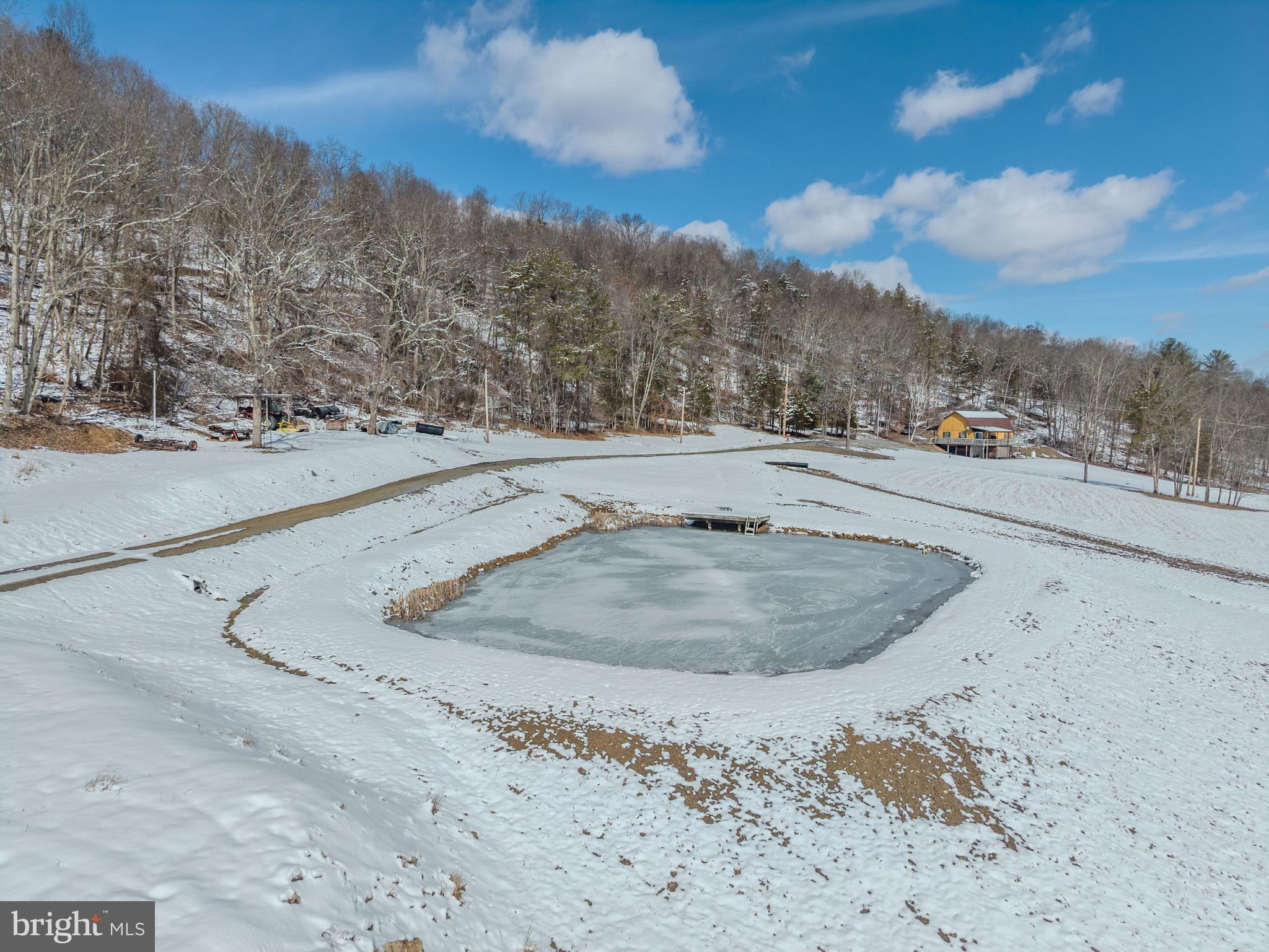 21697 View Drive Three Springs, PA 17264 - Photo 2 of 66 Winter's serene landscape with a frozen pond.