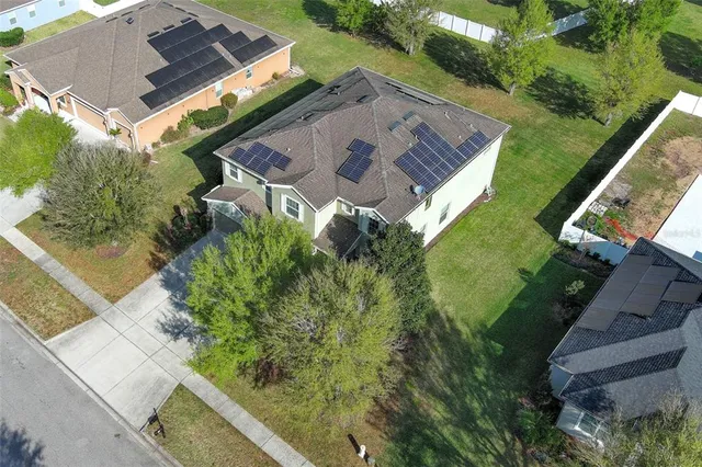 an aerial view of a house
