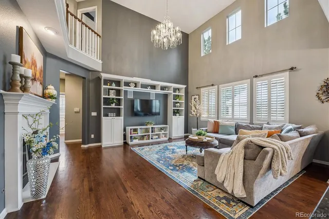 a living room with furniture fireplace and flat screen tv