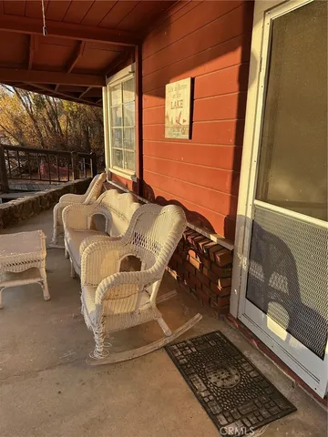 a living room with a rug